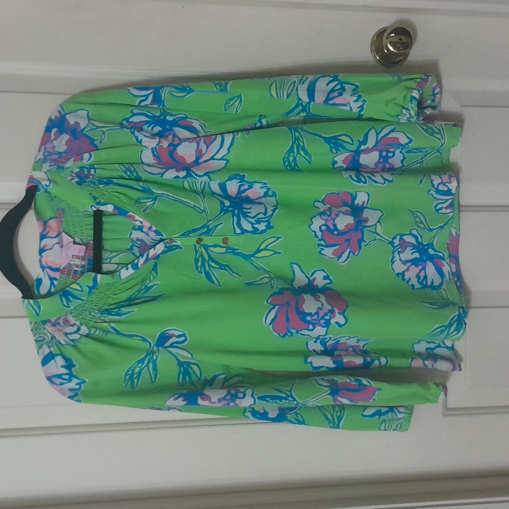 LILLY PULITZER  Elsa blouse XS Green floral